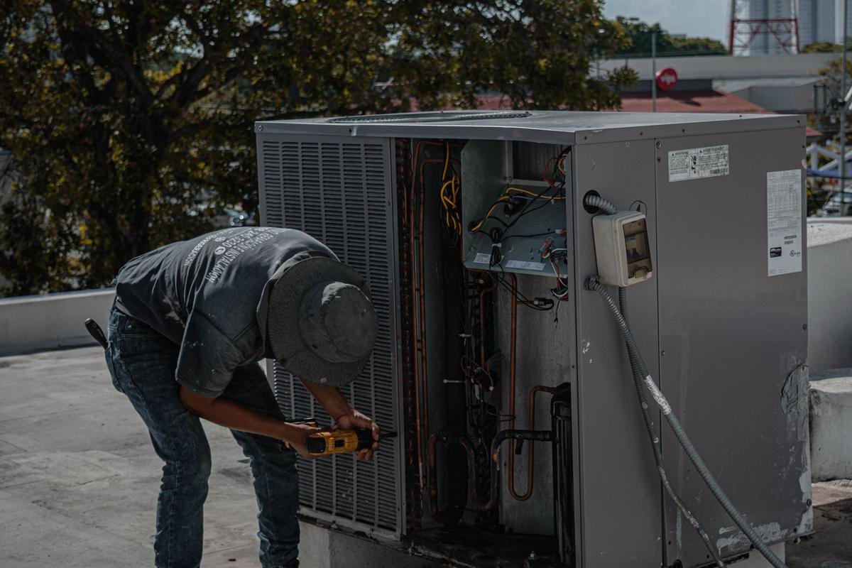 Commercial HVAC work in progress